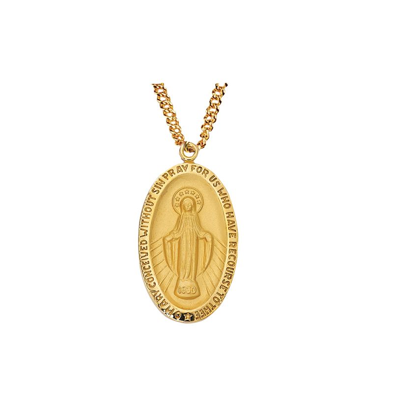 Large Miraculous Medal, Gold Over Sterling