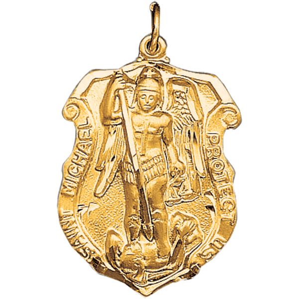14KT St Michael Badge Medal