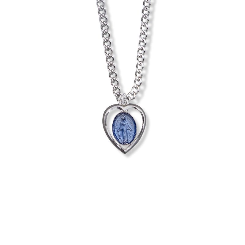 SS Open Heart Blue Miraculous Medal