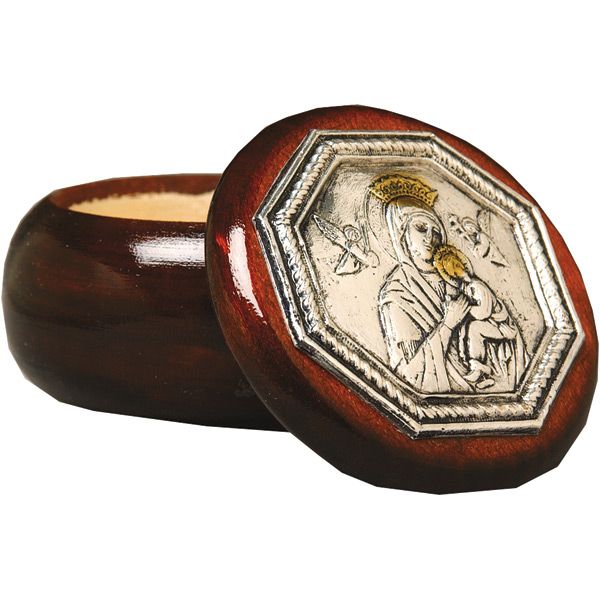 OL Perpetual Help Wood Rosary Box