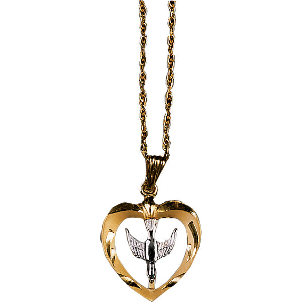 GF Heart with SS Dove Pendant