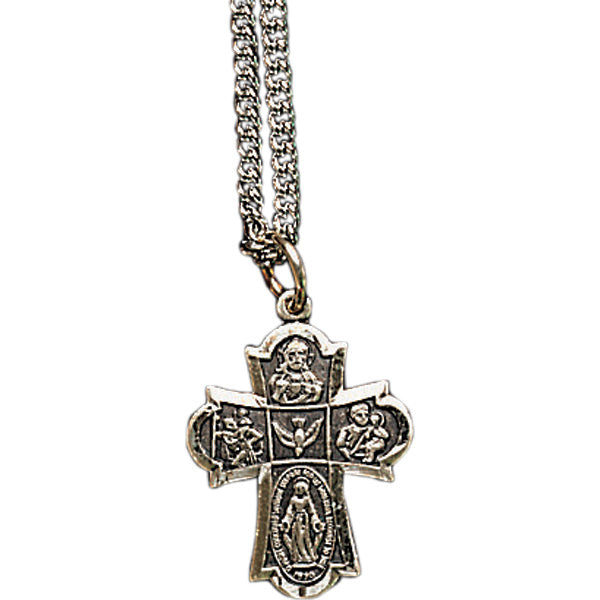 Sterling Silver Small Five Way Medal