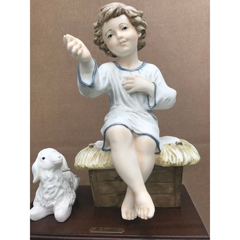 Santini Jesus Seated With Lamb Figure