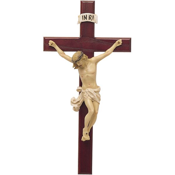 Cherry Wood Crucifix 15"