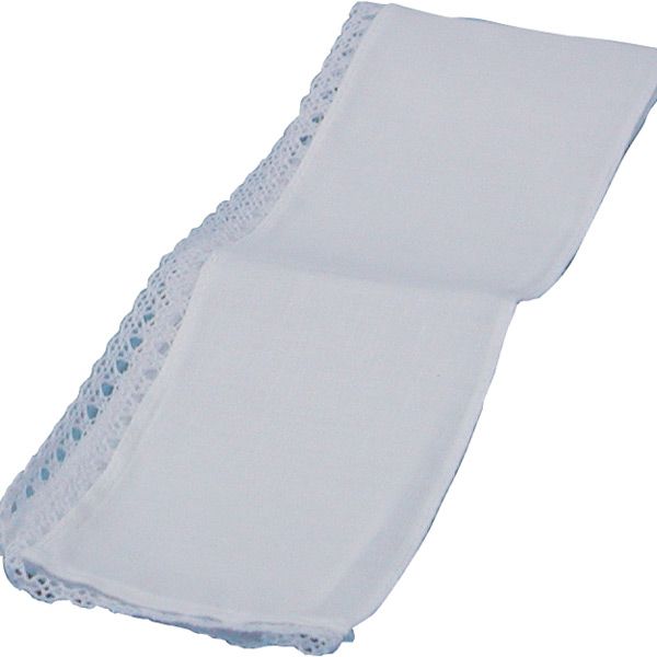 Stole Collar 100% Pure Linen with Lace Edge