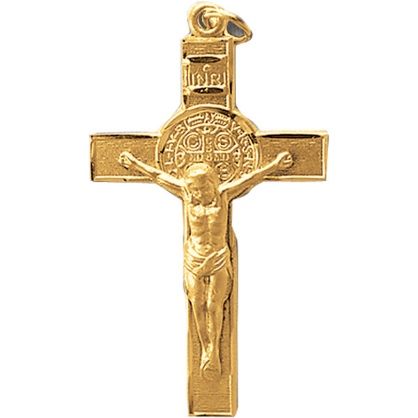 14kt Gold Saint Benedict Crucifix Medal