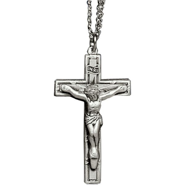 SS Crucifix 18" Stainless Steel Chain