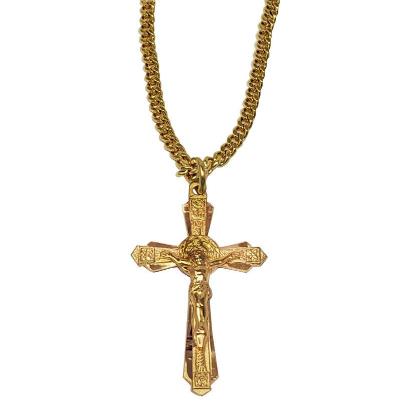 IHS Crucifix, Gold Over Sterling