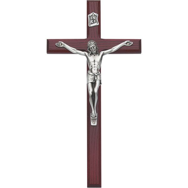 Cherry Silver Crucifix 10"