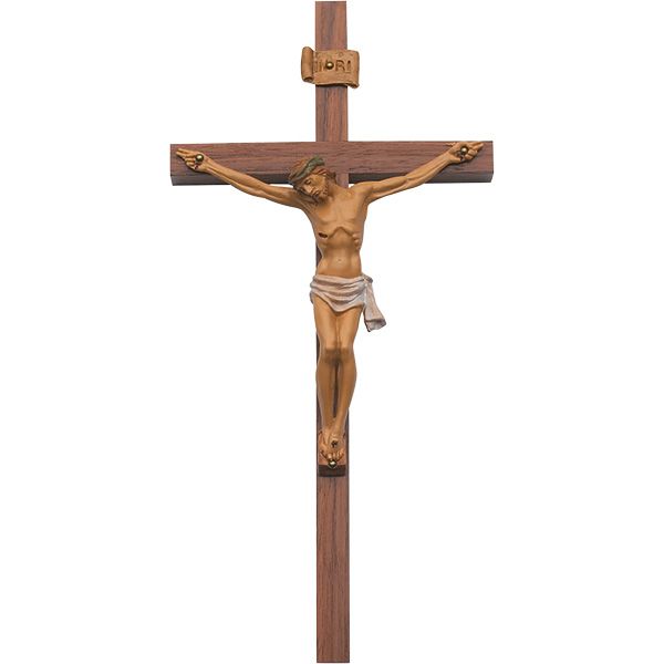Slimline Walnut Crucifix 12"