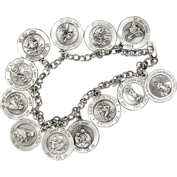 SS Saints Charm Bracelet 7.5"