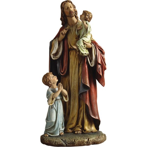 Jesus with Children Statue 10"