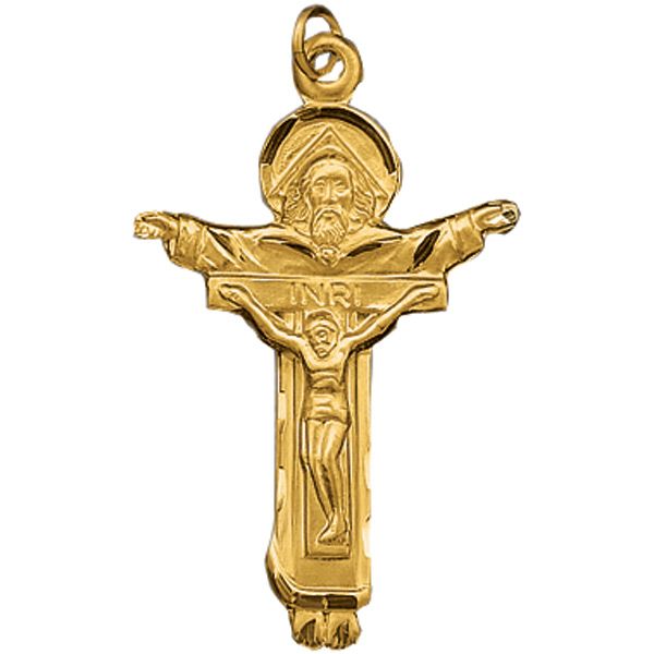14KT Trinity Cross 1"