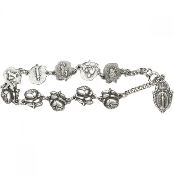 Rosebud Rosary Bracelet