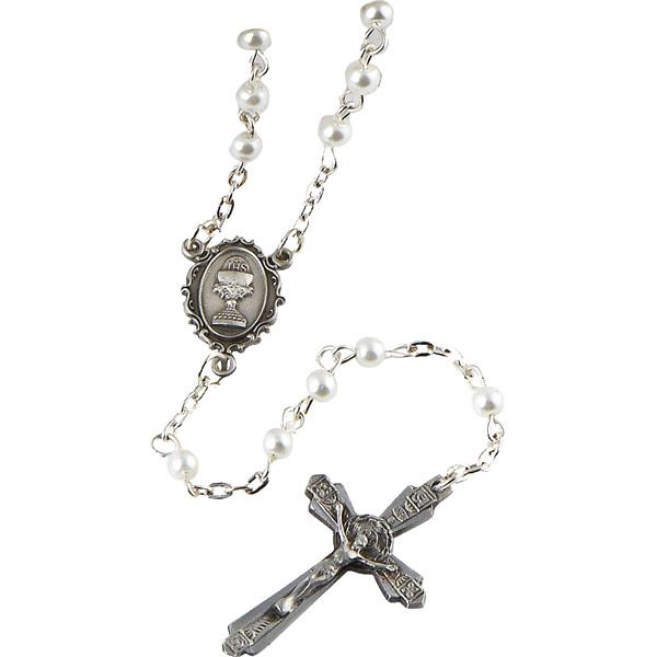 White Pearl Communion Rosary