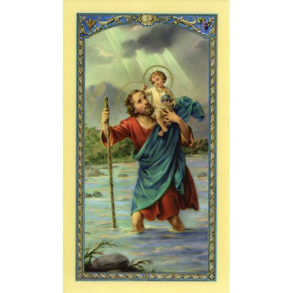 St Christopher Holy Card