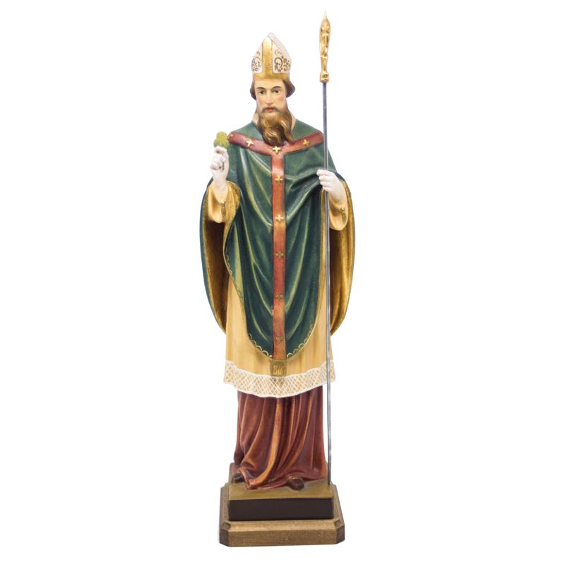 St Patrick Handcarved Wood Statue