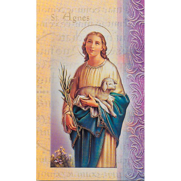 Agnes Mini Lives of the Saints Holy Card