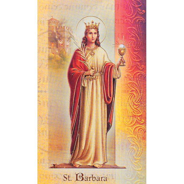 Barbara Mini Lives of the Saints Holy Card