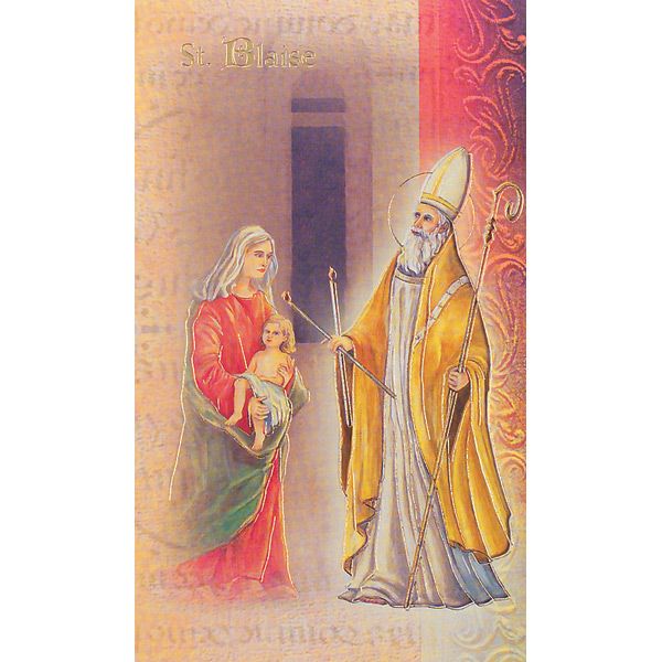 Blaise Mini Lives of the Saints Holy Card