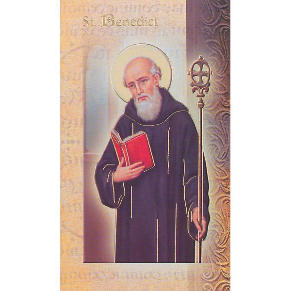 Benedict Mini Lives of the Saints Holy Card