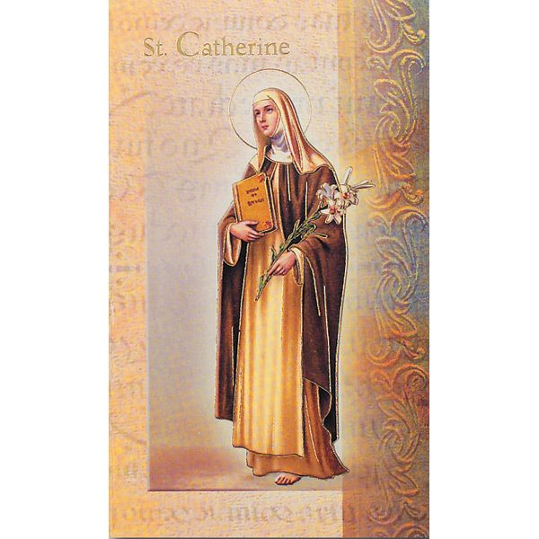 Catherine Mini Lives of the Saints Holy Card