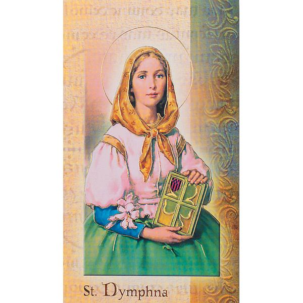 Dymphna Mini Lives of the Saints Holy Card