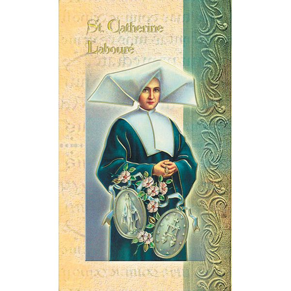Catherine Laboure Mini Lives of the Saints Holy Card