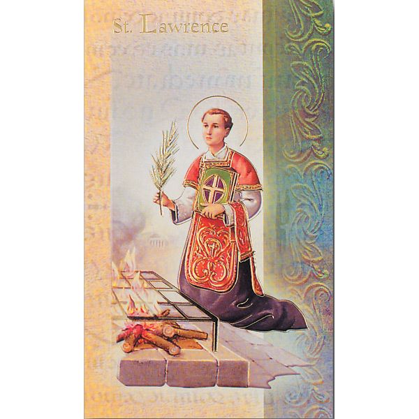 Lawrence Mini Lives of the Saints Holy Card