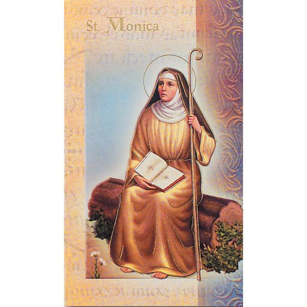 Monica Mini Lives of the Saints Holy Card