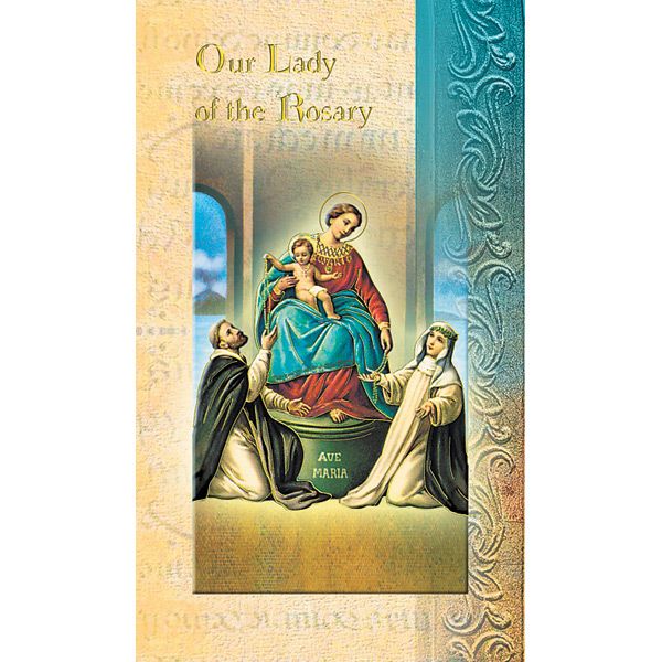 OL of the Rosary Mini Lives of the Saints Holy Card