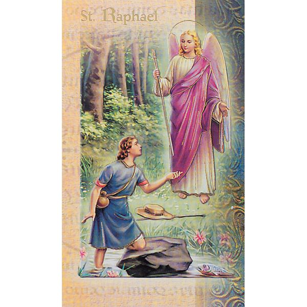 Raphael Mini Lives of the Saints Holy Card
