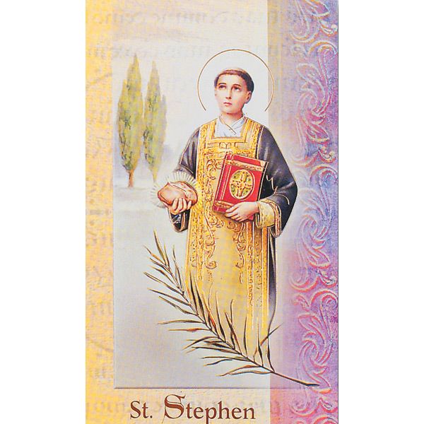 Stephen Mini Lives of the Saints Holy Card