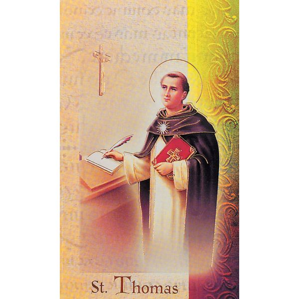 Thomas Aquinas Mini Lives of the Saints Holy Card