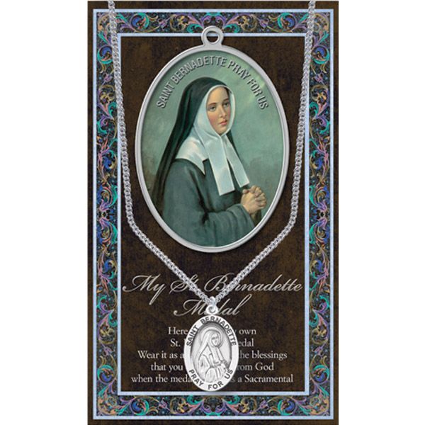 Bernadette Pewter Patron Saint Medal