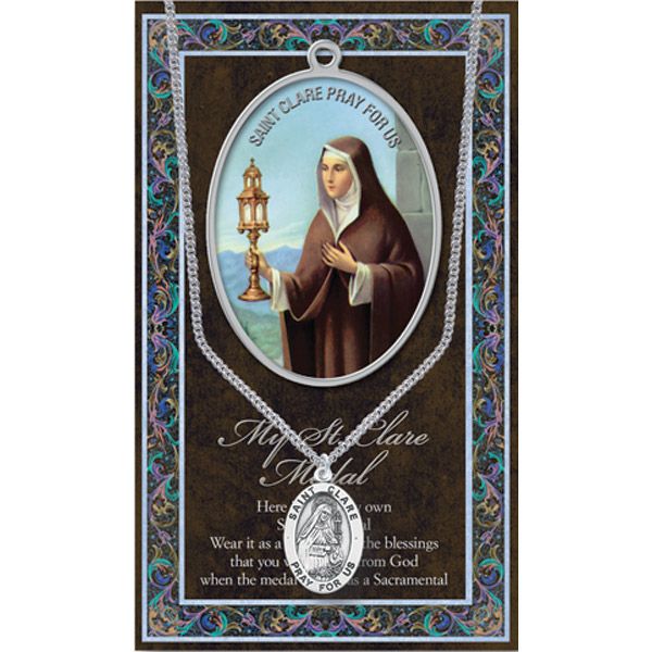 Clare Pewter Patron Saint Medal