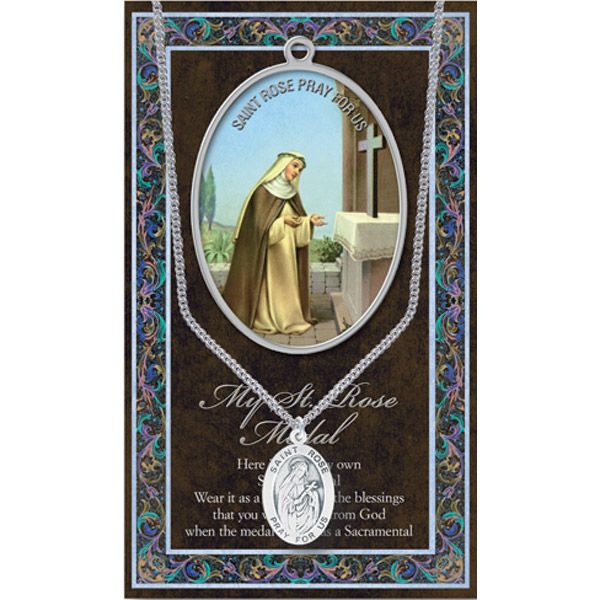 Rose Pewter Patron Saint Medal