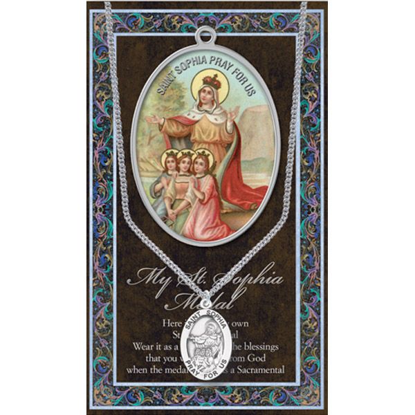 Sophia Pewter Patron Saint Medal