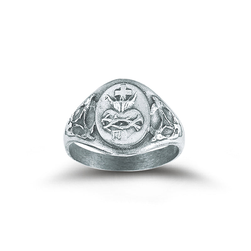 Sacred Heart Ring Sterling Silver