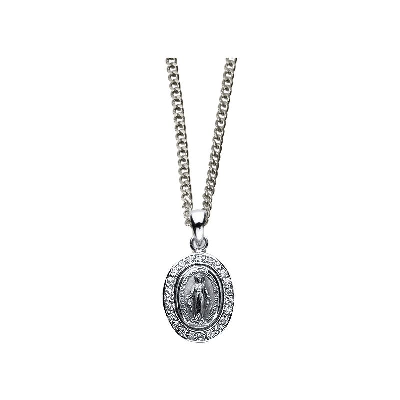 Petite Miraculous Medal with Crystals