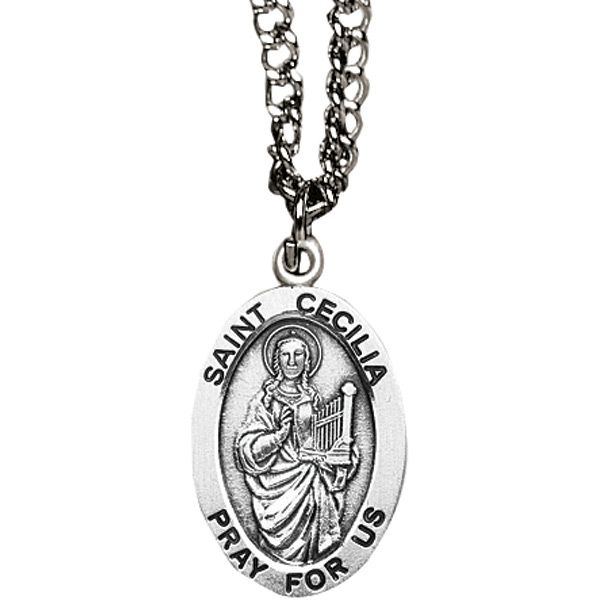 Cecilia Oval Patron Saint Medal – Catholic Home and Church