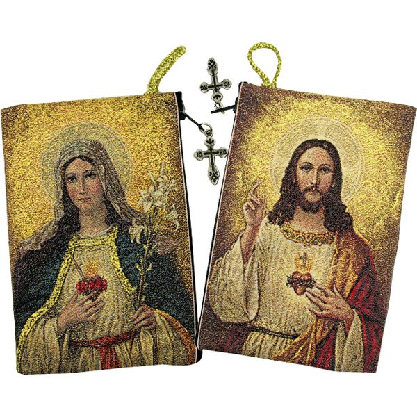 Sacred Heart and Immaculate Heart Icon Pouch