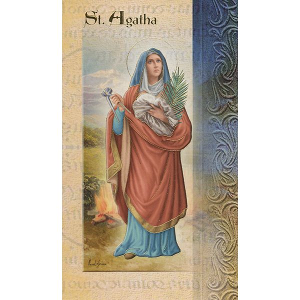 St Agatha Mini Lives of the Saints Holy Card