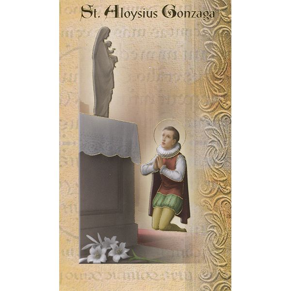 St Aloysius Gonzaga Mini Lives of the Saints Holy Card