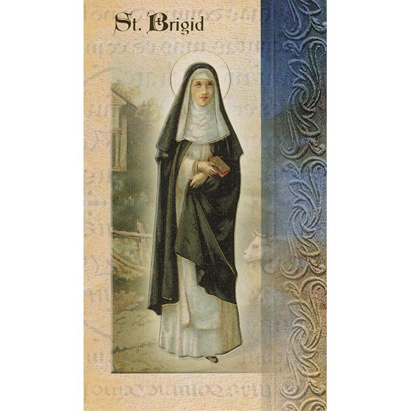 St Brigid Mini Lives of the Saints Holy Card