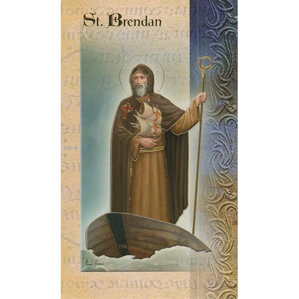 St Brendan Mini Lives of the Saints Holy Card