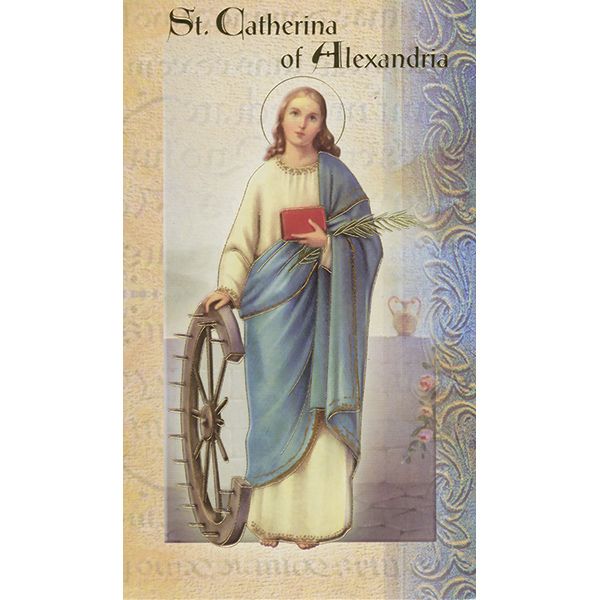 St Catherine of Alexandria Mini Lives of the Saint Holy Card