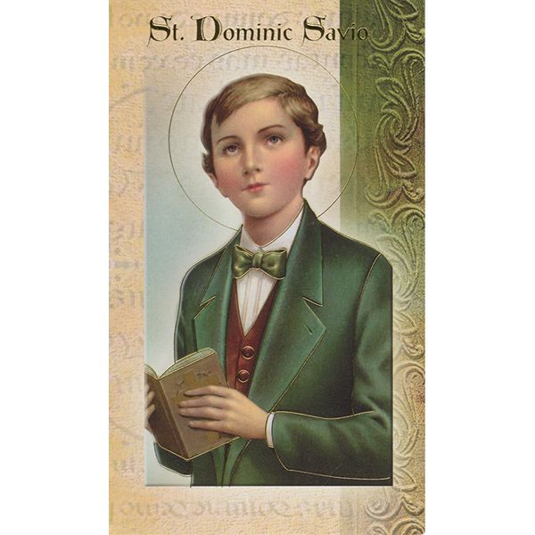 St Dominic Savio Mini Lives of the Saints Holy Card
