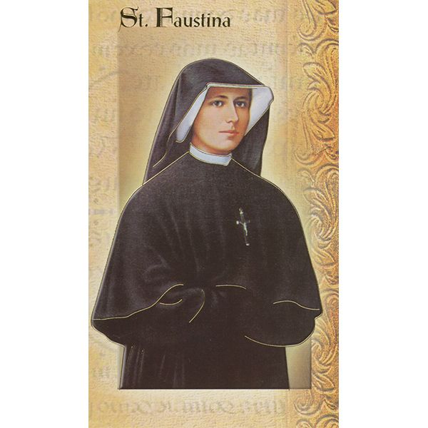 St Faustina Mini Lives of the Saints Holy Card