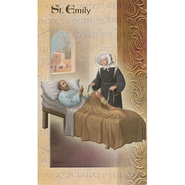 St Emily Mini Lives of the Saints Holy Card